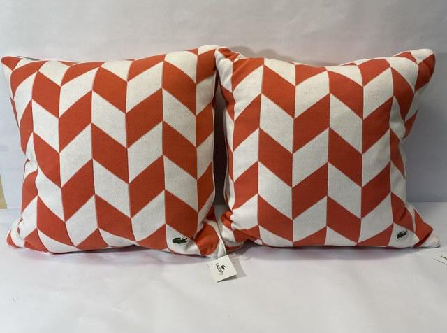 Lacoste Throw Pillow Pair: Lacoste throw pillow pair, new with tags, 18" x 18"