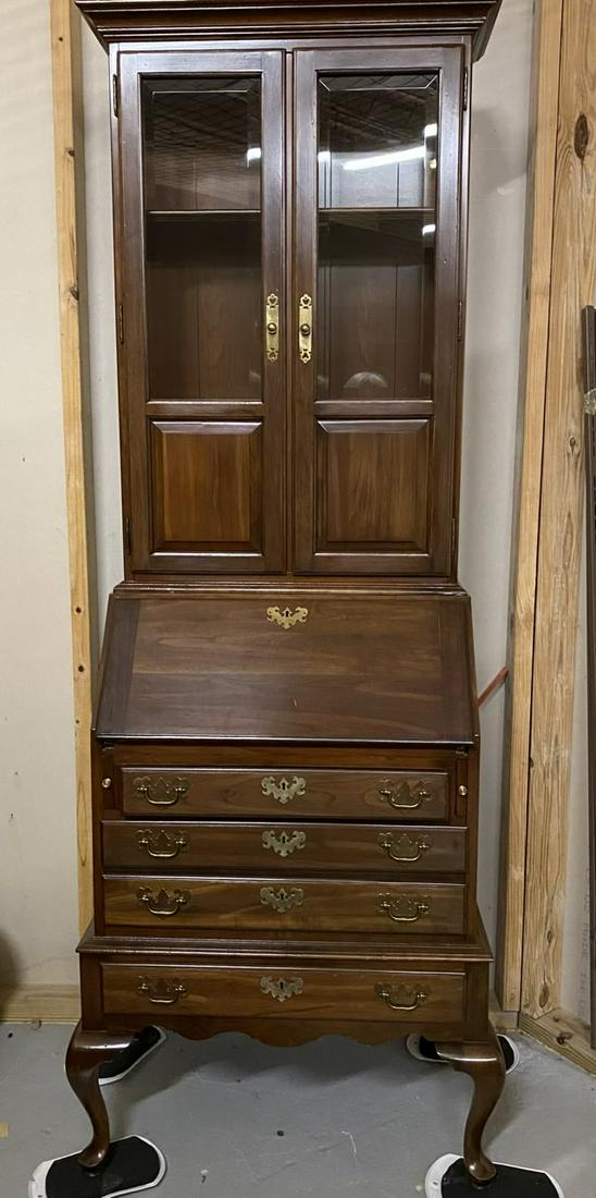Ethan Allen Secretary with Curio Cabinet (1 of 5)