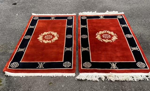Pair of 3' x 5' Wool Rugs. Made in China (1 of 6)