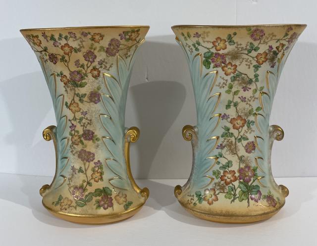 Abingdon Pottery Vases: Pair of Abingdon Potter vases ( HJB) Made in USA