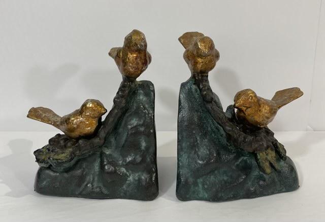Cast Metal Bookends: Pair of cast metal bookends, 4" x 3" x 5"