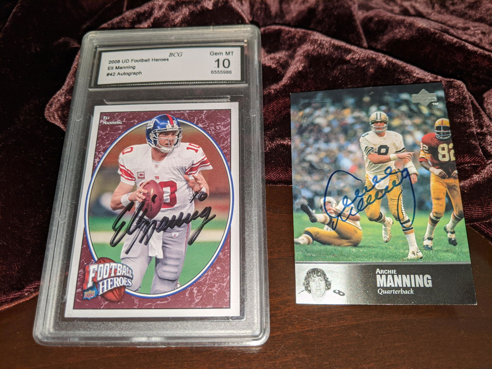 Autographed Upper Deck Eli Manning & Archie Manning (1 of 4)