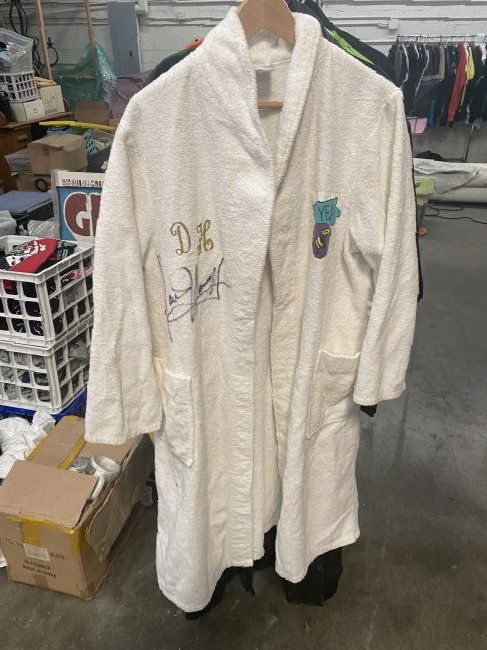 THE HOFFS PERSONAL BATHROBE AUTOGRAPHED: ADIDAS BEACH ROBE SIGNED BY HOFF