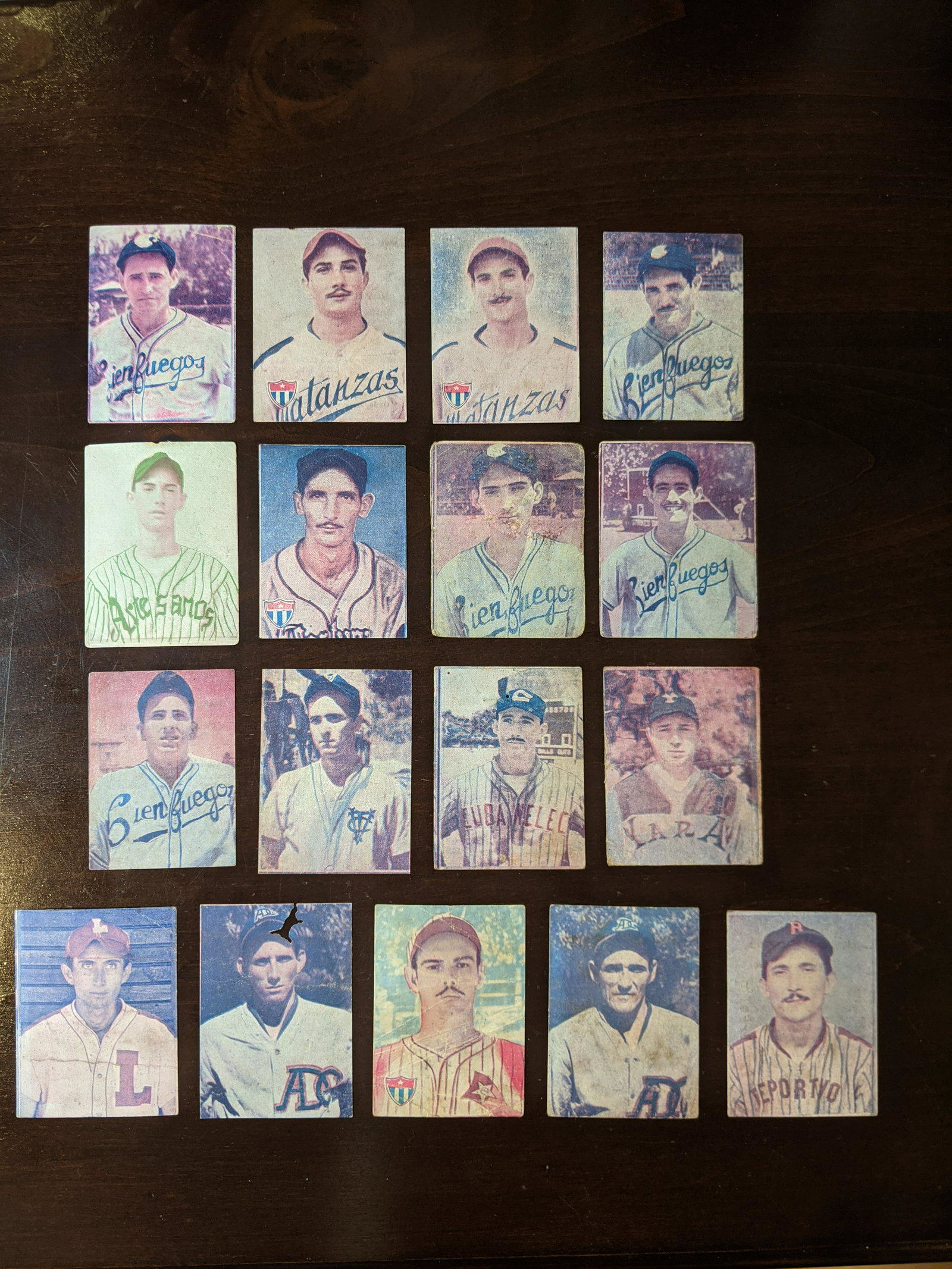 1943 Cuban baseball card lot of 17: 1943 Cuban baseball card lot of 17. See photos for condition.