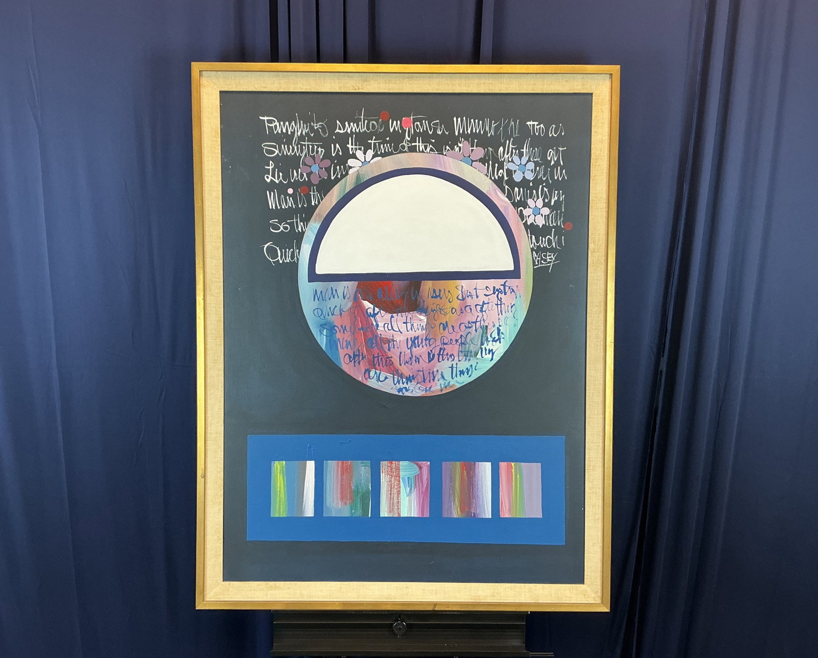 "THE FIFTH COLUMN" ORIGINAL ACRYLIC PAINTING ON CANVAS BY BERNIE CASEY 1981: FRAMED 33" X 43"