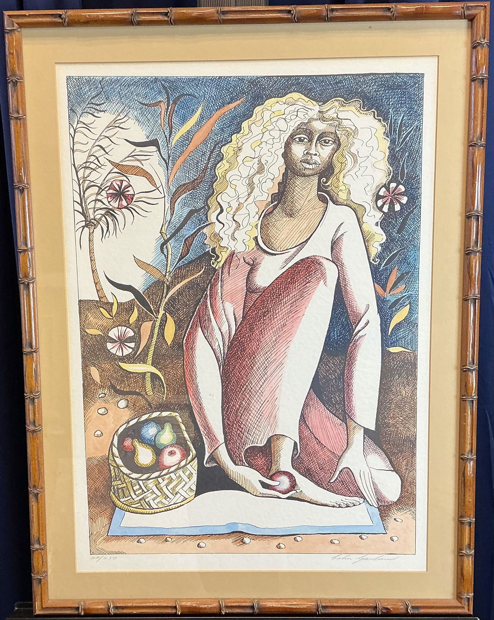 "UNTITLED" COLIN GARLAND LITHOGRAPH SIGNED NUMBERED 42/250: FRAMED 20" X 26"