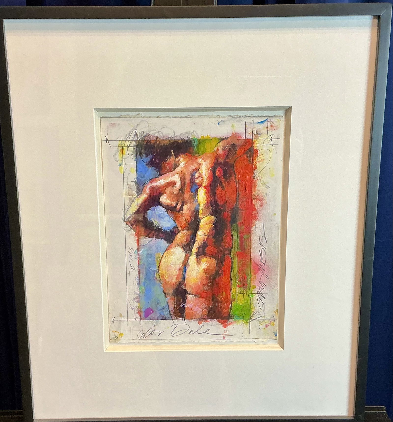 "BACK STUDY" BY JIM MORPHESIS MIXED MEDIA ON PAPER SIGNED DTD 2000 (1 of 3)