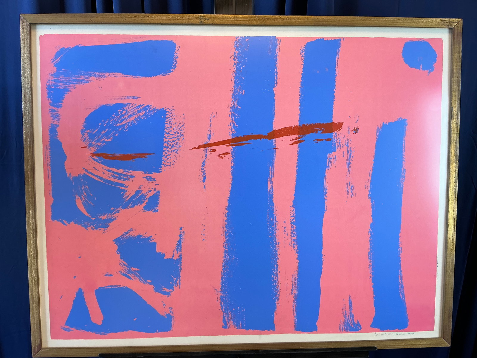 "UNTITLED" SERIOGRAPH SIGNED BY SISTER MARY CORITA KENT: FRAMED ON PAPER 21" X 25"