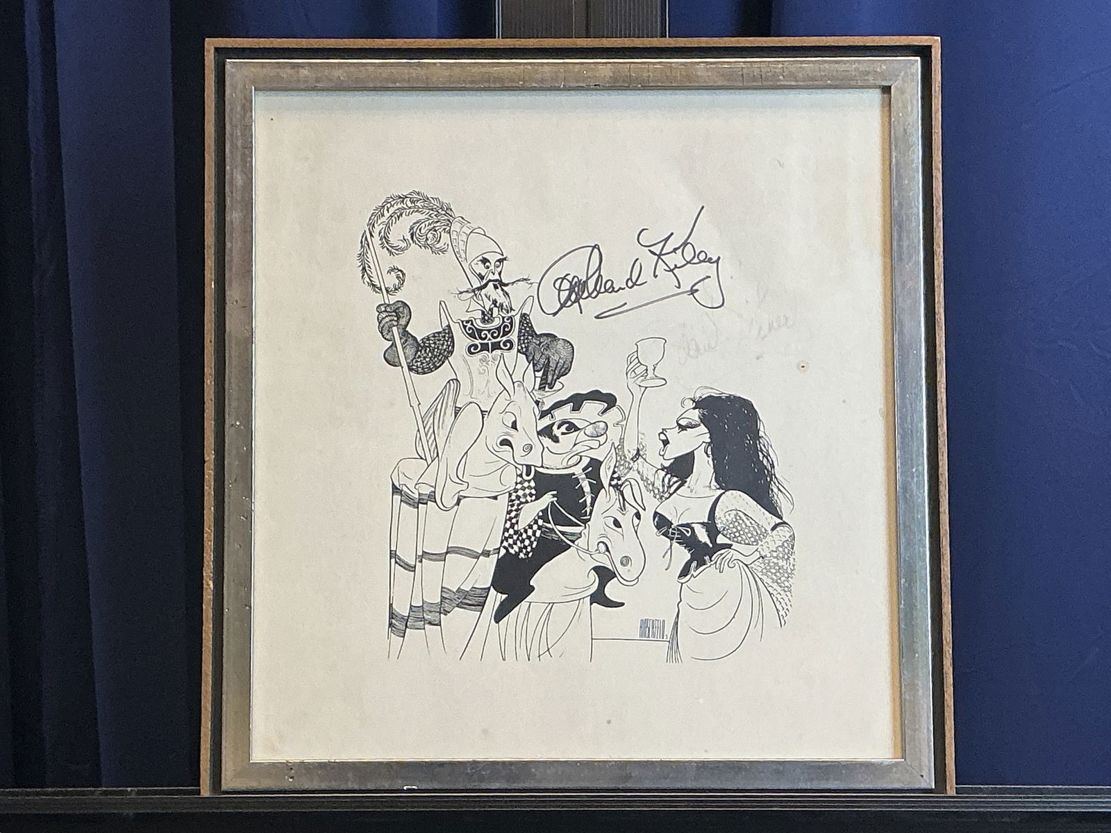 AL HIRSCHFELD "MAN OF LA MANCHA" AUTOGRAPHED BY RICHARD KILEY & JOAN DIENER (1 of 2)