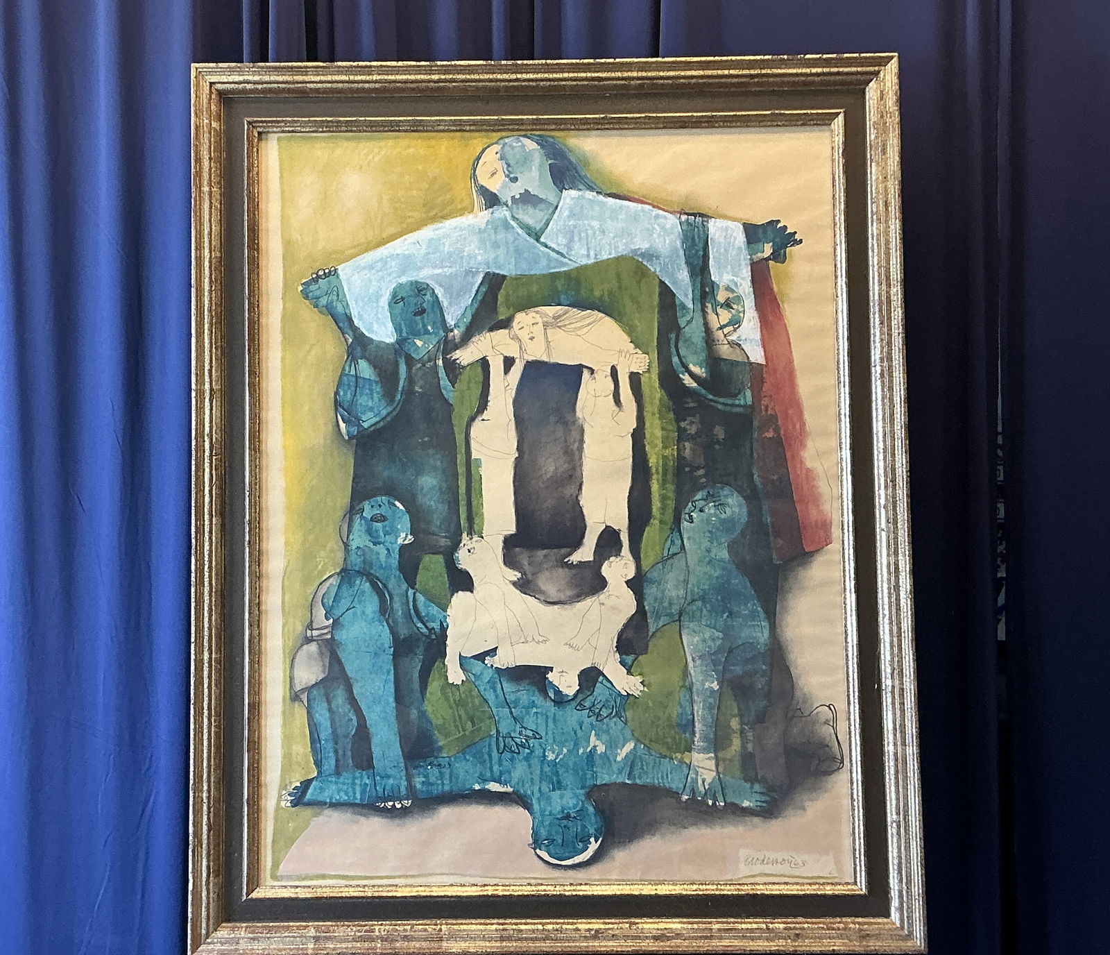 MORRIS BRODWERSON "THE RAPE" 1963 MIXED MEDIA (1 of 3)