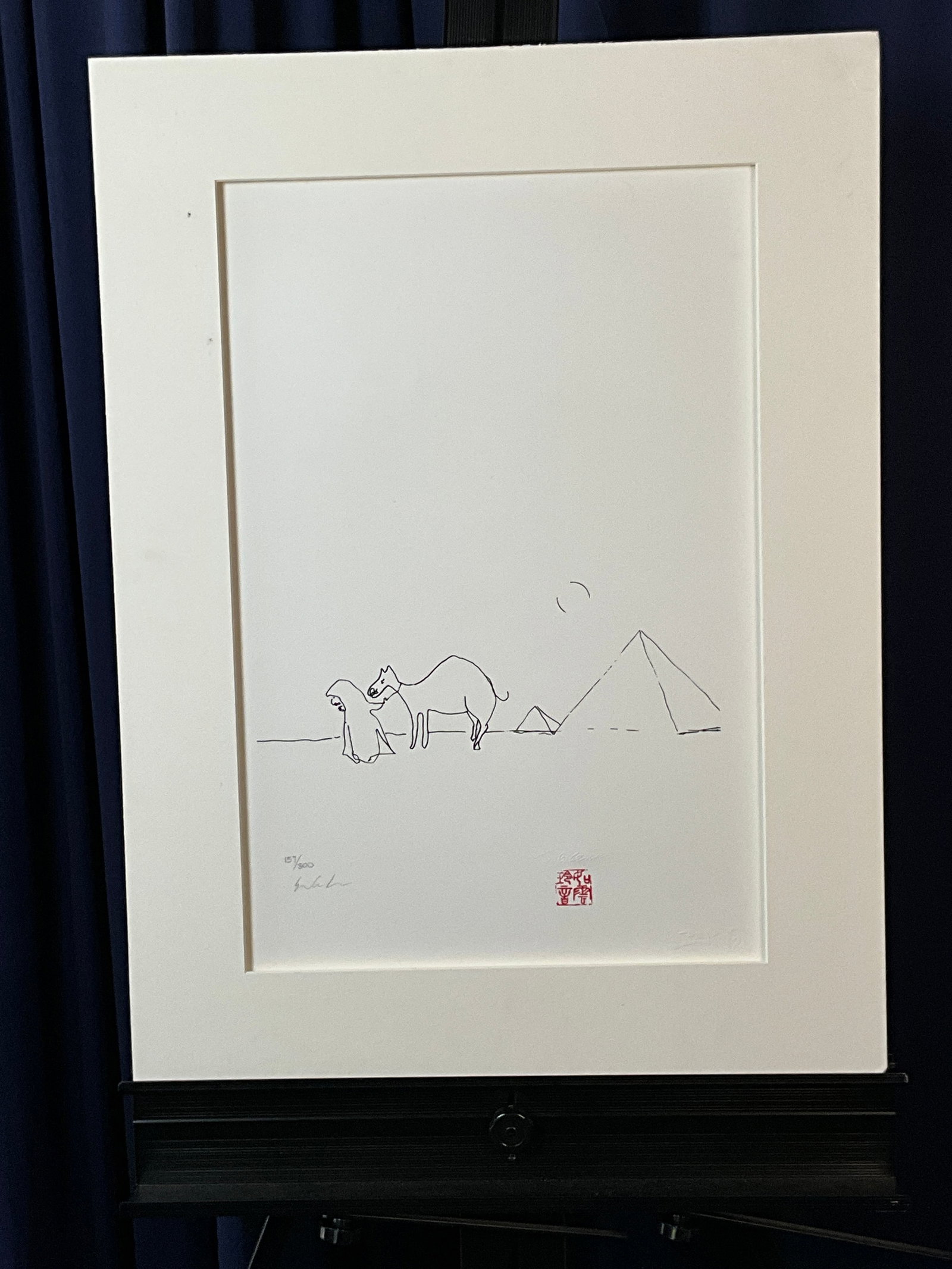 JOHN LENNON "EXILE" 1975 ESTATE STAMPED & SIGNED #157/300: MATTED UNFRAMED 20"X 28"