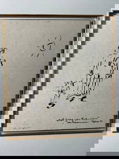 JOHN LENNON "WHAT'S WRONG WITH THIS PICTURE" HAND SIGNED 191/400: FRAMED 21" X 19"