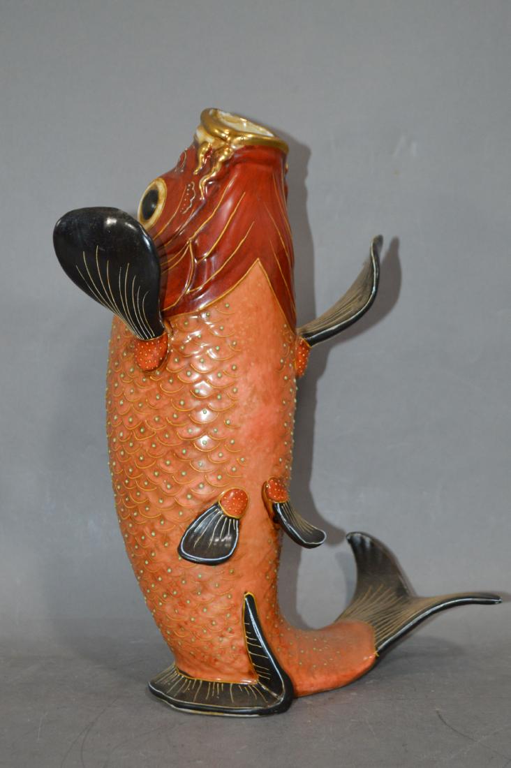LARGE JAPANESE COY FISH FORM VASE. 13" (1 of 5)