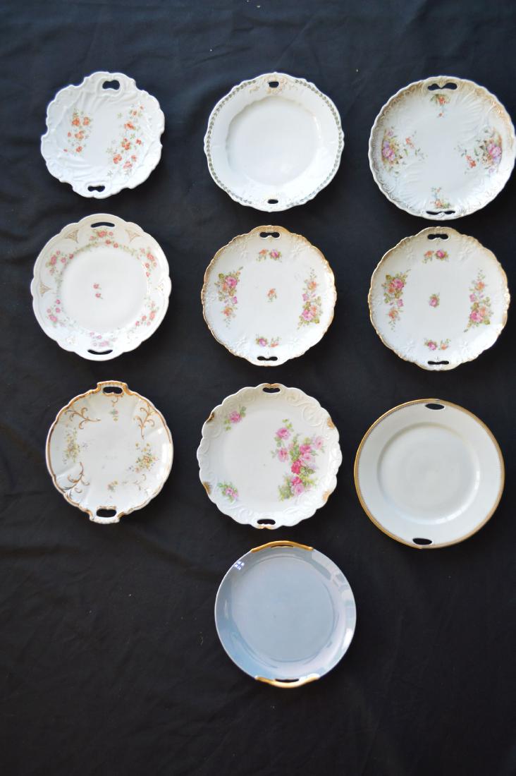 10 VICTORIAN PORCELAIN COOKIE PLATES. VARIOUS MAKERS, (1 of 6)