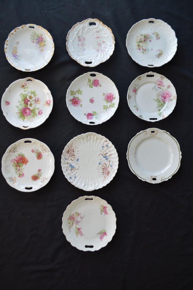 10 VICTORIAN PORCELAIN COOKIE PLATES. VARIOUS MAKERS, (1 of 6)