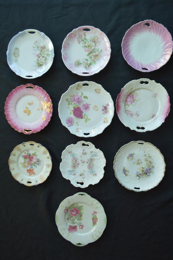 10 VICTORIAN PORCELAIN COOKIE PLATES. VARIOUS MAKERS, (1 of 6)