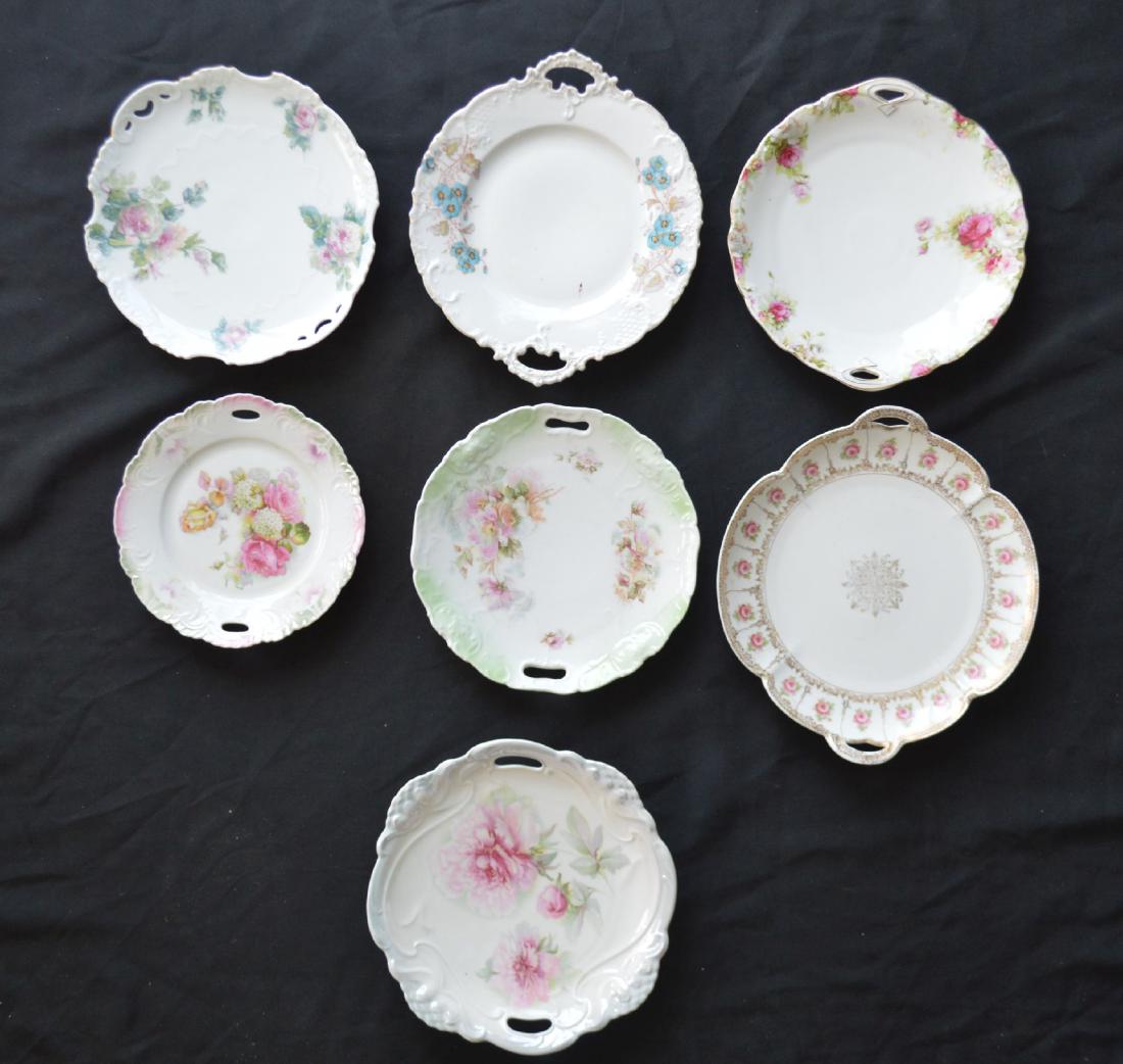 7 VICTORIAN PORCELAIN COOKIE PLATES. VARIOUS MAKERS, (1 of 7)
