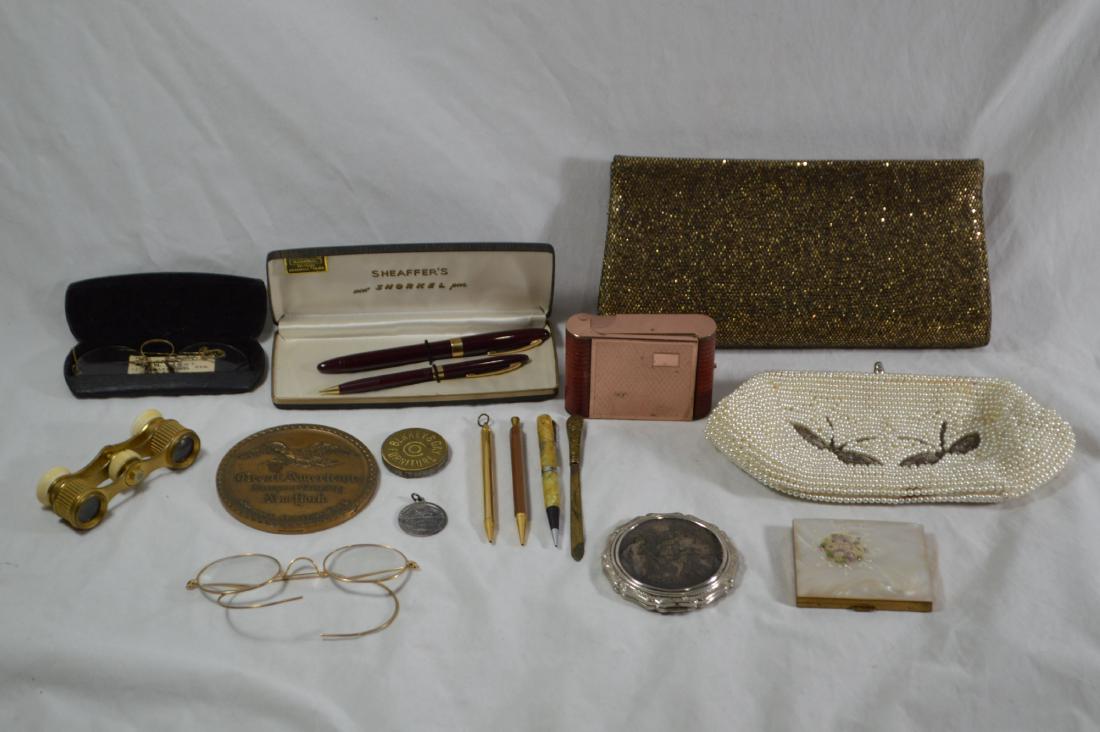 OPERA GLASSES,SCHAEFFER PEN SET, VINTAGE SPECTACLES AND (1 of 4)