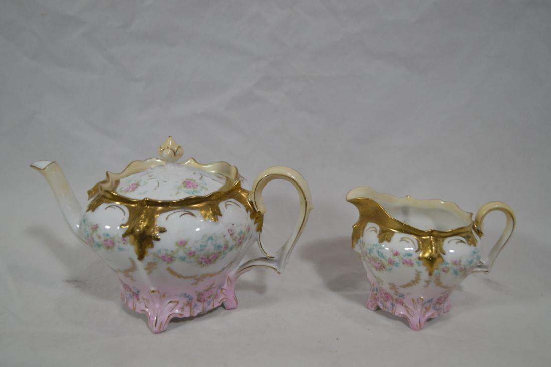 RS PRUSSIA HP TEAPOT WITH CREAMER. 8 1/2"L x 5"T (1 of 2)
