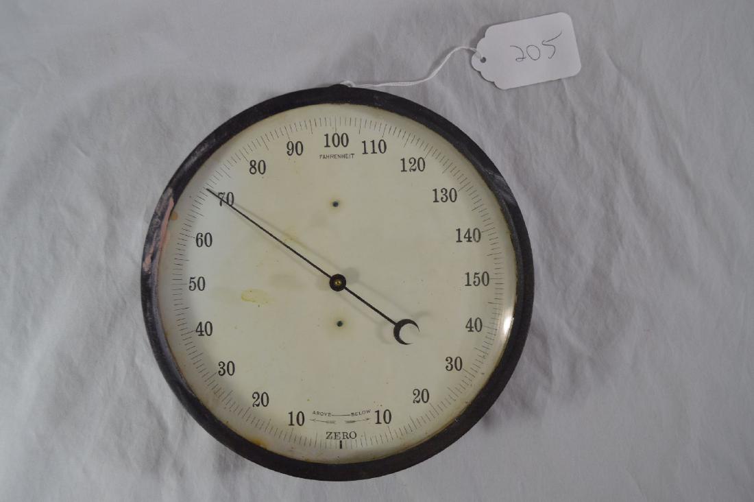 ANTIQUE TOLEWARE WALL THERMOMETER 9" DIAMETER (1 of 3)