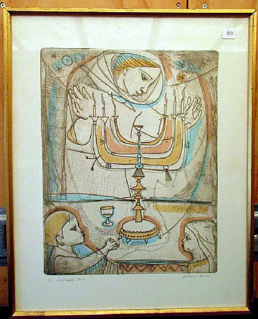 "SABBATH EVE" PENCIL SIGNED PRINT  BY IRVING AMEN (1 of 3)