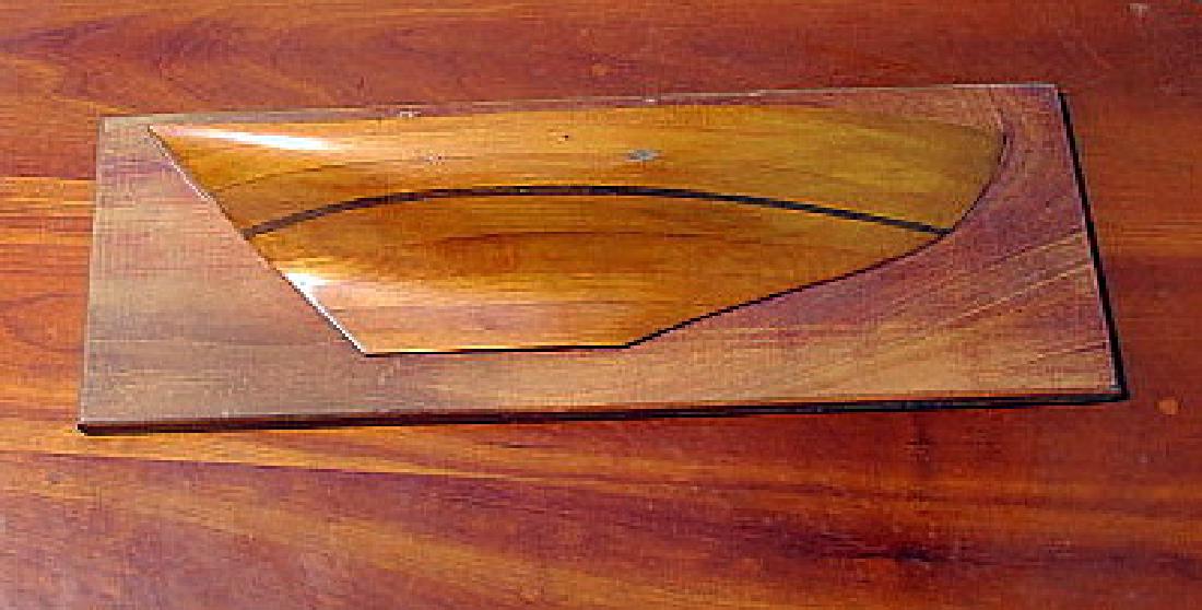 HALF HULL WOOD MODEL OF BOAT 24" (1 of 3)