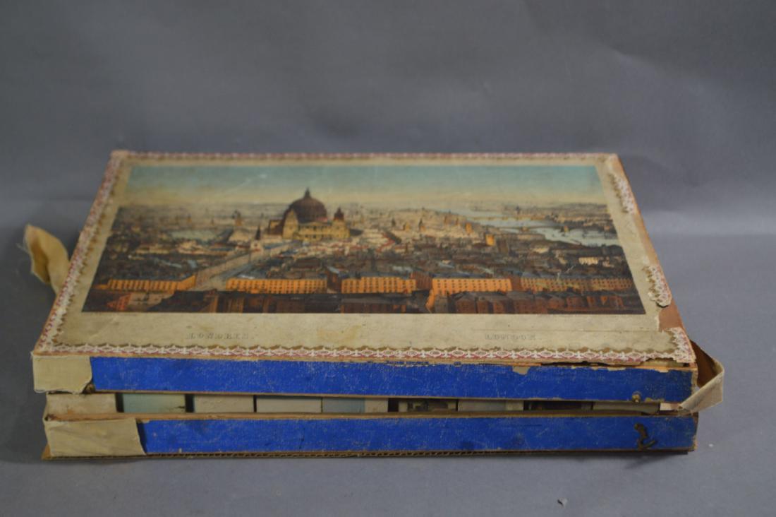 19TH CENTURY WOOD PUZZLE CUBE BOX SET . 6 VIEWS OF (1 of 9)
