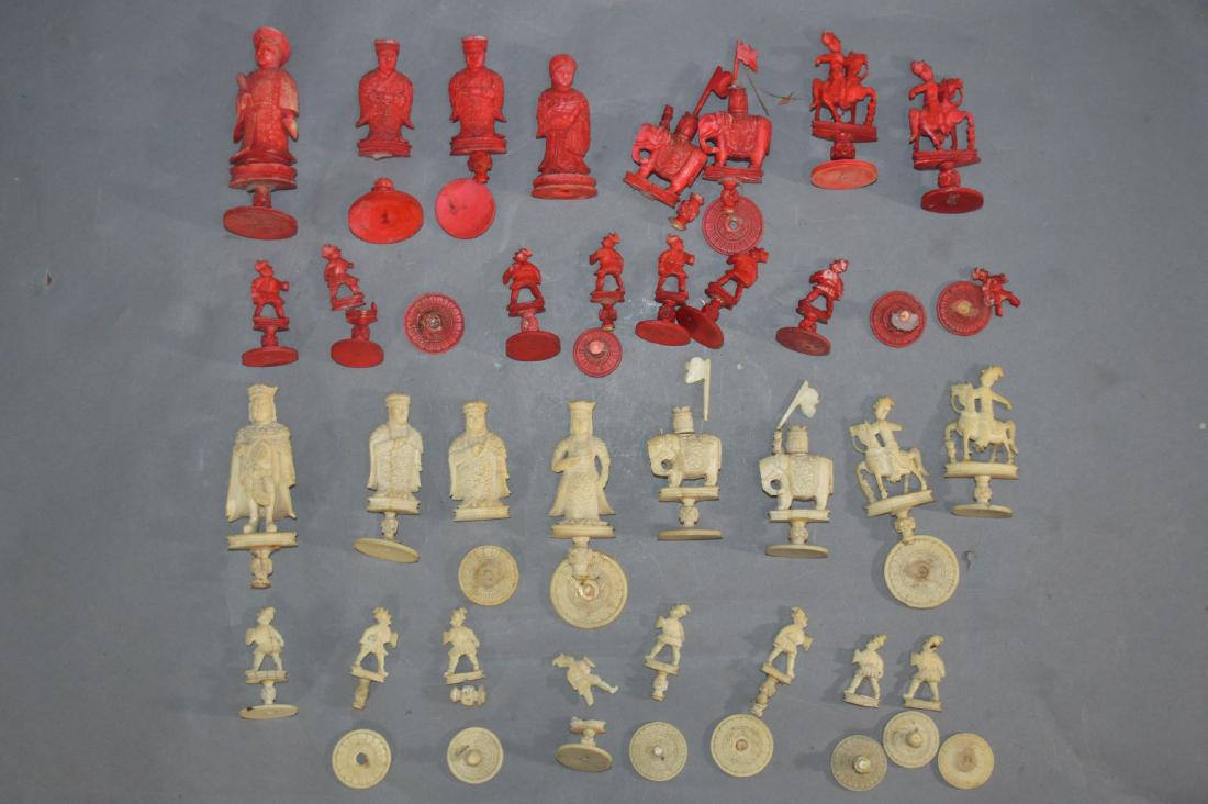 ANTIQUE CARVED CHESS SET (1 of 5)