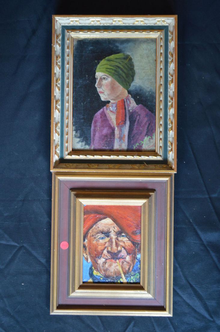 2 SIGNED RUSSIAN OIL PAINTINGS. 16" x 13" AND 12" x 14" (1 of 6)