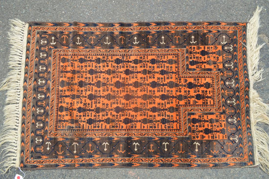 ANTIQUE PERSIAN PRAYER RUG 53" X 33": ANTIQUE PERSIAN PRAYER RUG 53" X 33"