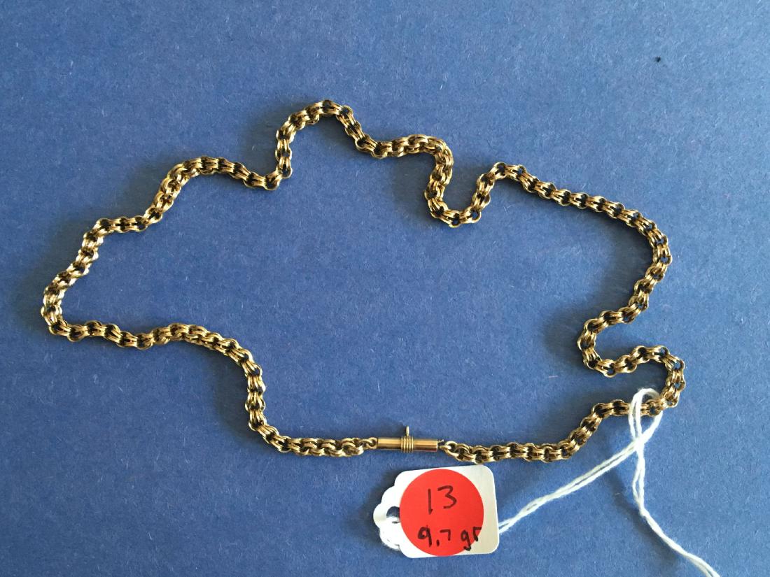 9.7 GRAM 14K GOLD CARTIER CHAIN. VINTAGE, MARK WORN OFF: 9.7 GRAM 14K GOLD CARTIER CHAIN. VINTAGE, MARK WORN OFF ON CLASP
