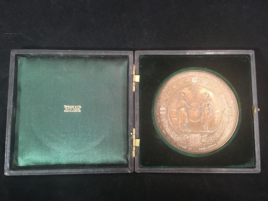 LARGE CASED TIFFANY BRONZE MEDAL COMMEMORATING THE (1 of 5)