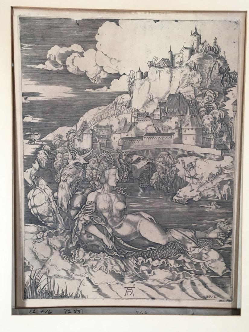 ALBRECHT DURER ENGRAVING THE SEAMONSTER  9 3/4"X7 5/16 (1 of 4)