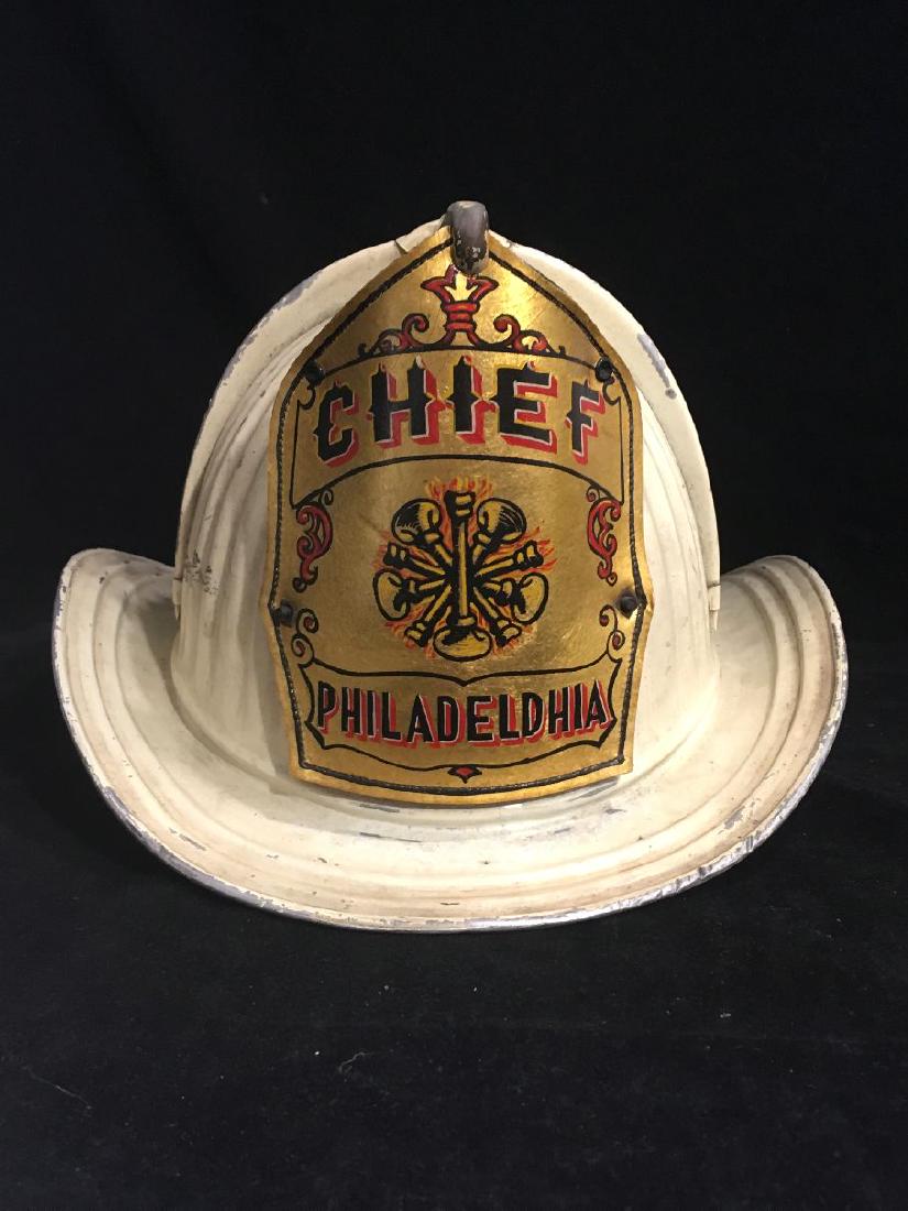 ANTIQUE PHILADELPHIA FIRE CHIEF HELMET