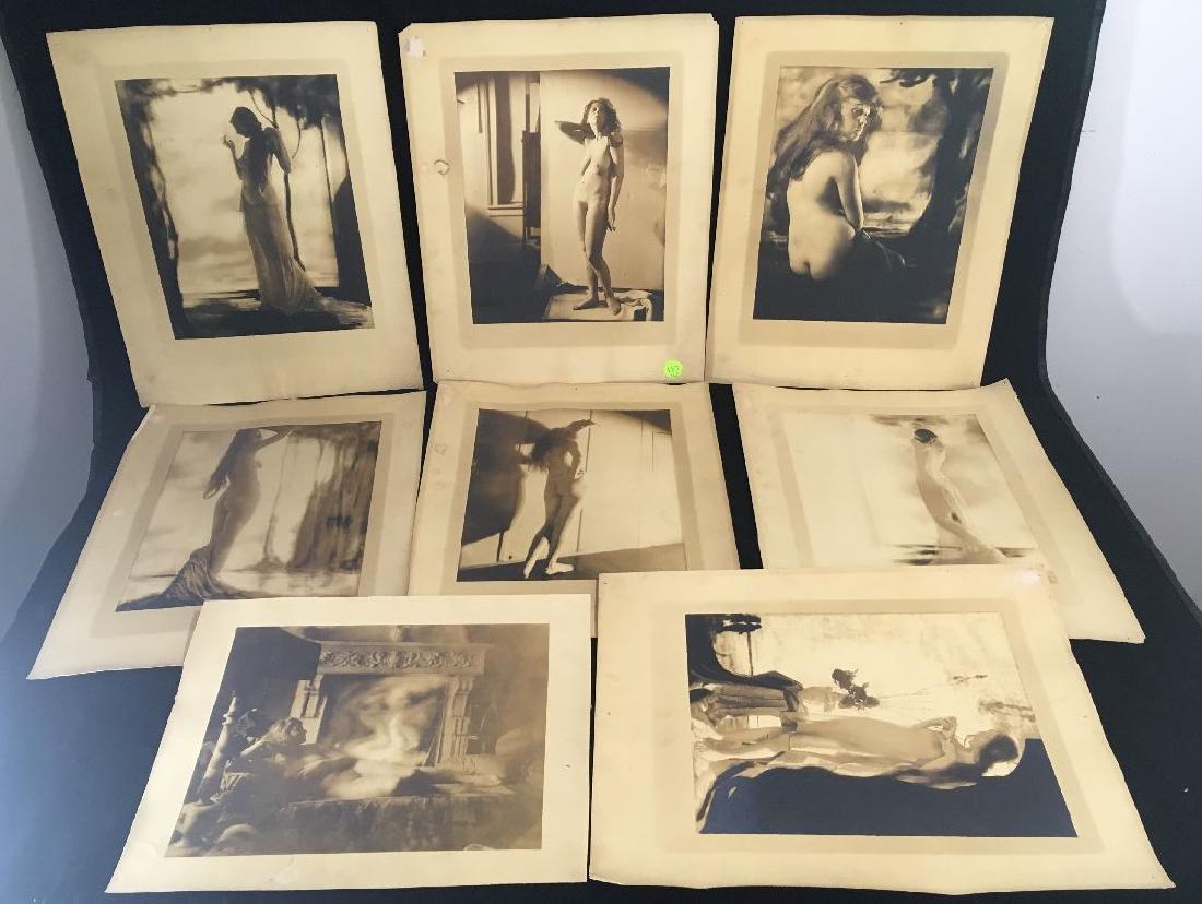 8 VINTAGE GELNTIN SILVER PRINTS OF FEMALE NUDES. CIRCLE: 8 VINTAGE GELNTIN SILVER PRINTS OF FEMALE NUDES. CIRCLE OF STIEGLITZ, WHITE, KUHN, EUGENE FRANK, ETC.