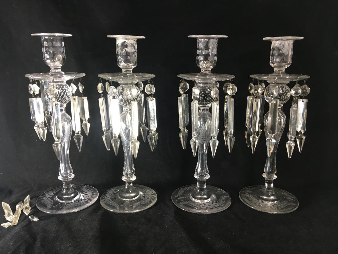 SET OF 4 PRISMED PAIRPOINT 12" CANDLESTICKS: SET OF 4 PRISMED PAIRPOINT 12" CANDLESTICKS