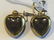 PAIR OF 14K GOLD AND BLUE ENAMEL VICTORIAN HEART SHAPED - 3