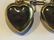 PAIR OF 14K GOLD AND BLUE ENAMEL VICTORIAN HEART SHAPED - 4