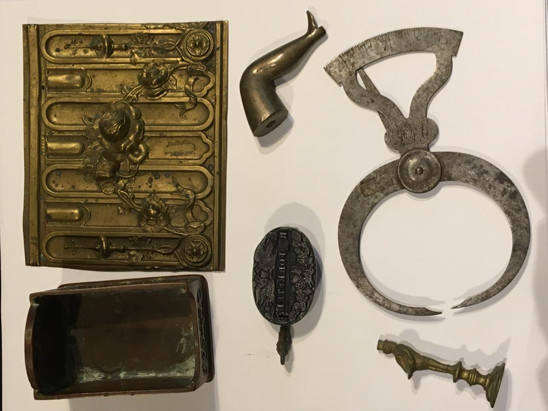 EARLY 19TH CENTURY CALIPERS AND FIVE BRONZE TABLE (1 of 3)