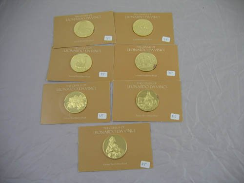 7 Franklin mint 14kt gold over sterling silver
