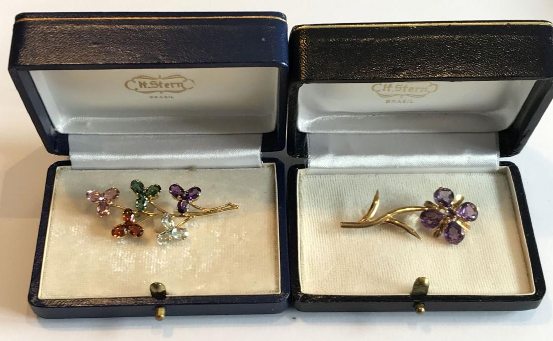 2 14K GOLD FLORIFORM RINGS WITH AMETHYSTS ETC. 11.14 (1 of 4)