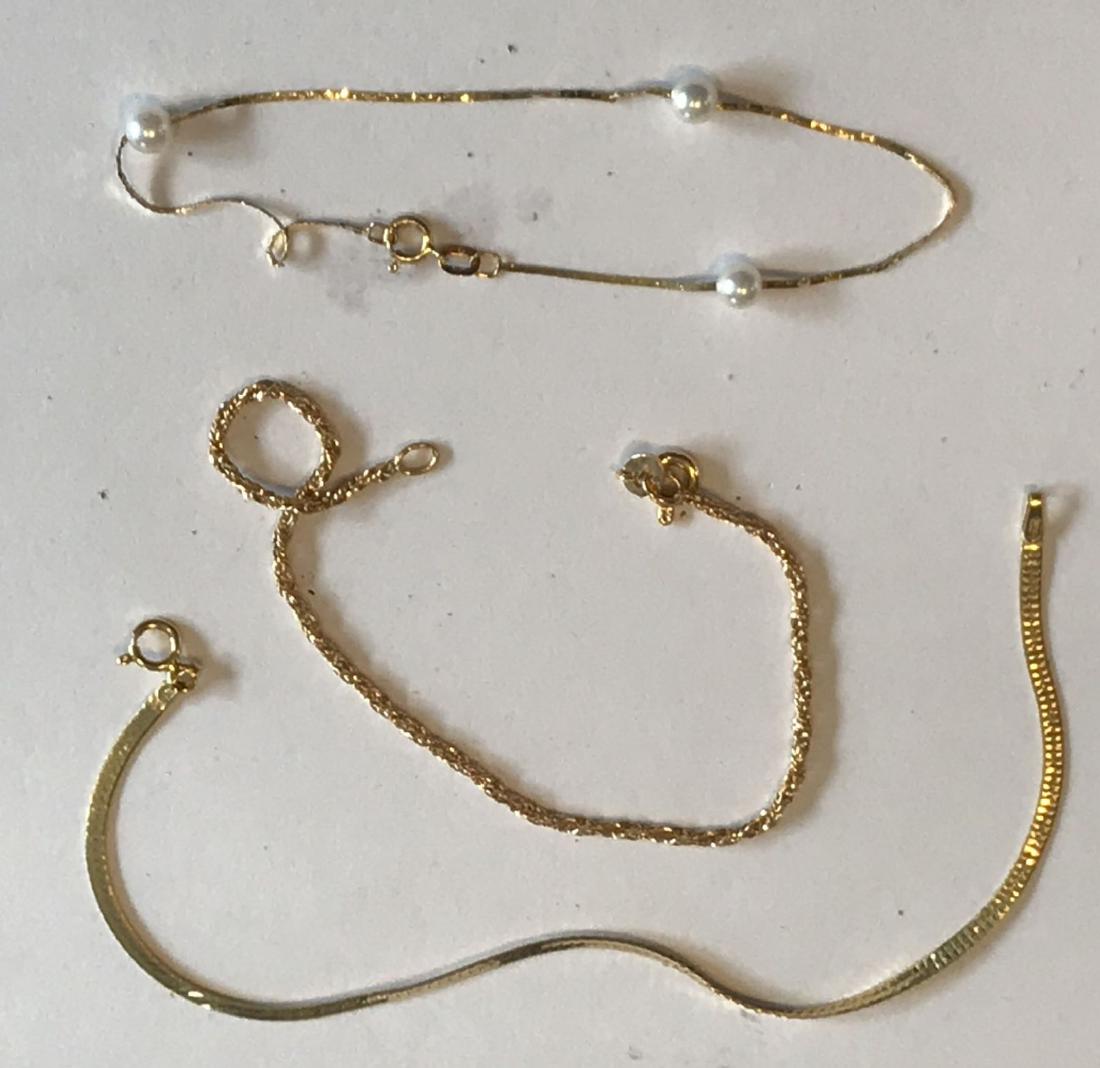3 14K GOLD BRACELETS. 3.4 GRAMS (1 of 4)