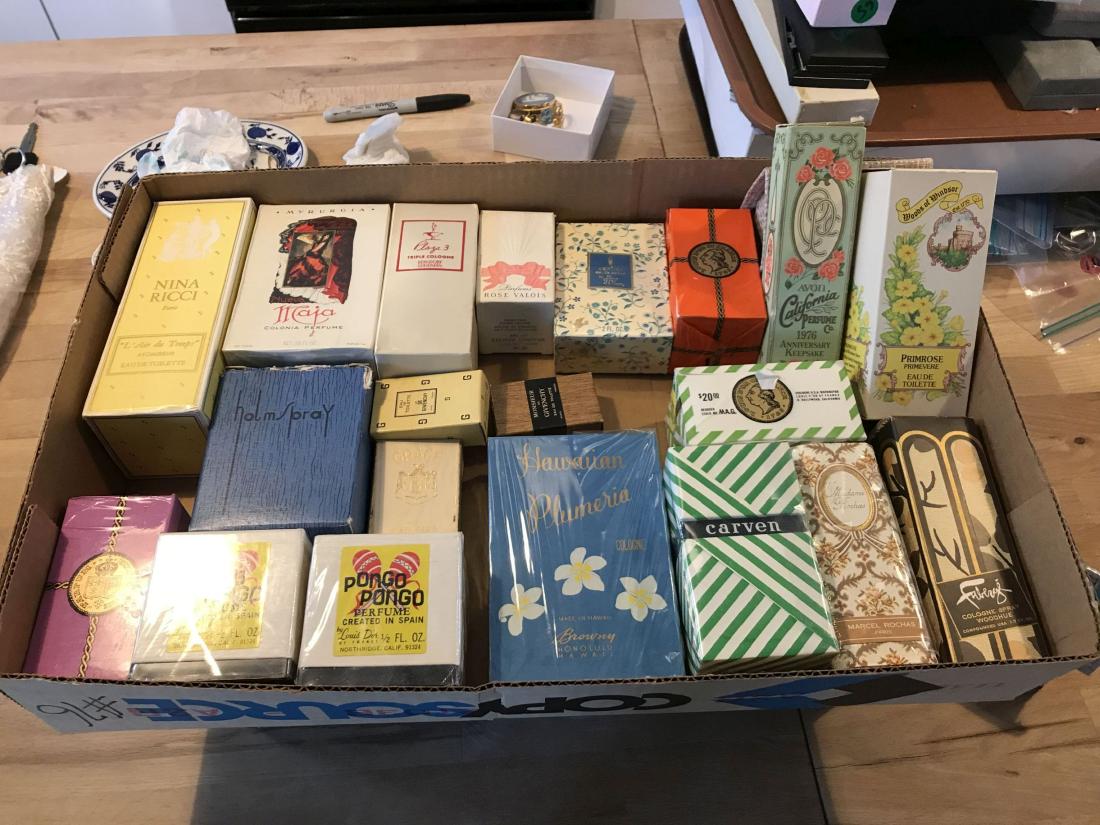 LOT OF 23 UNOPENED VINTAGE PERFUMES AND MISC OPEN (1 of 5)