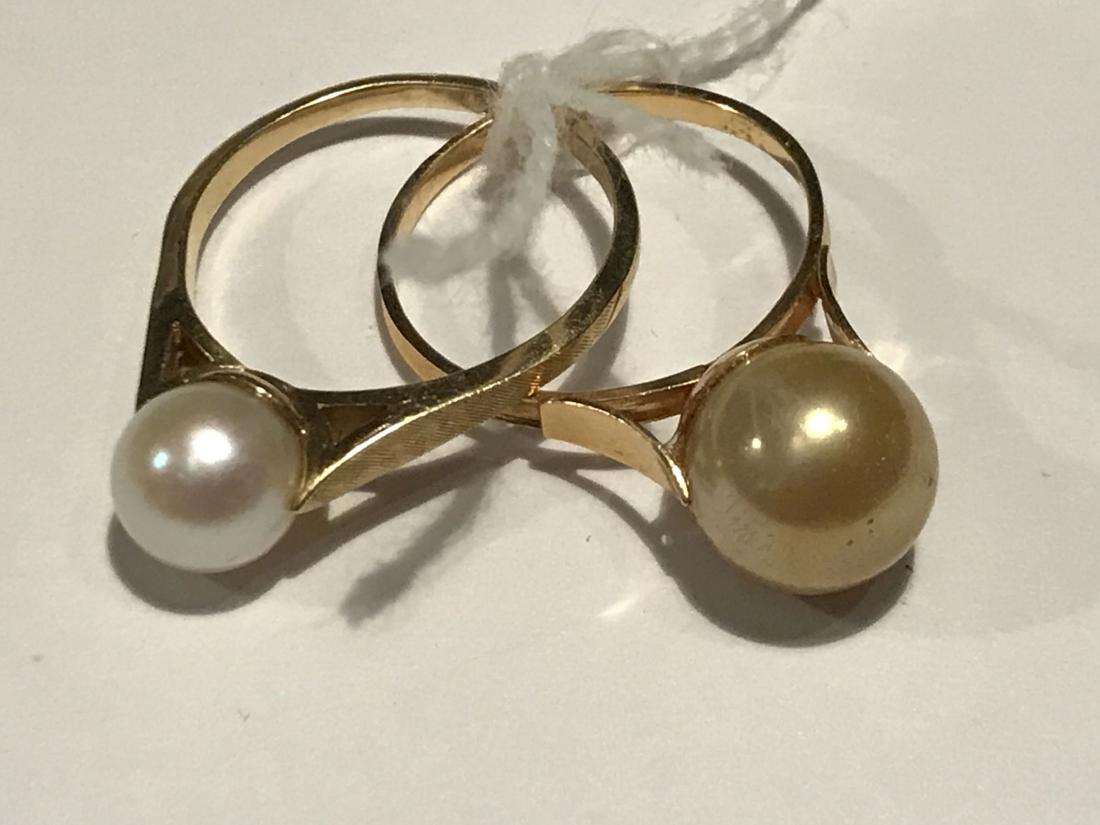 2 14K GOLD AND PEARL RINGS 6.14 GRAMS (1 of 1)