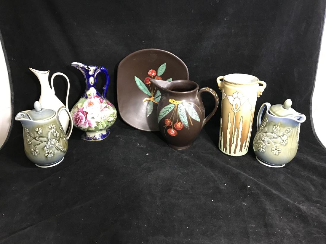 PORCELAINS TO INCLUDE NIPPON, LENNOX, ITALIAN POTTERY: PORCELAINS TO INCLUDE NIPPON, LENNOX, ITALIAN POTTERY ETC 9.5" AND SMALLER