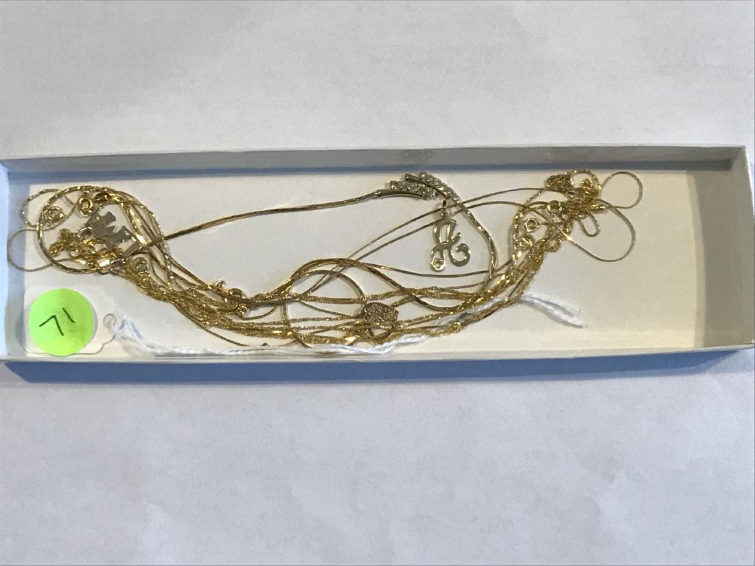 14K GOLD NECKLACES AND BRACELETS. 9.7 GRAMS: 14K GOLD NECKLACES AND BRACELETS. 9.7 GRAMS