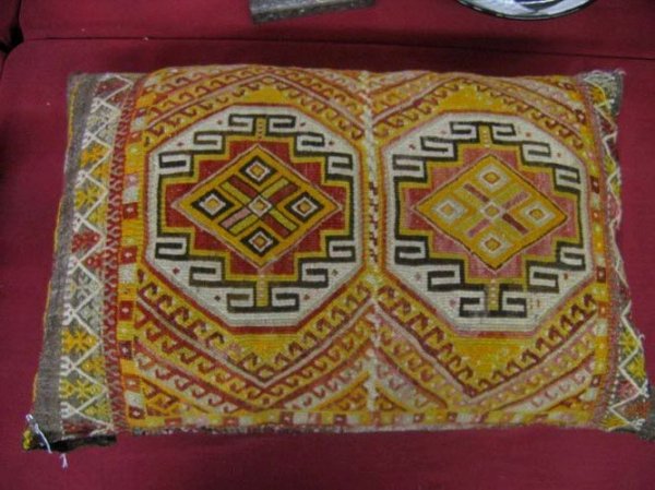 ANTIQUE PERSIAN RUG MADE INTO PILLOW