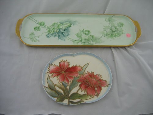 2 HANDPAINTED DRESSER TRAYS
