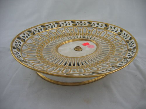 19TH C. RETICULATED PORCELAIN CENTERPIECE, 13"