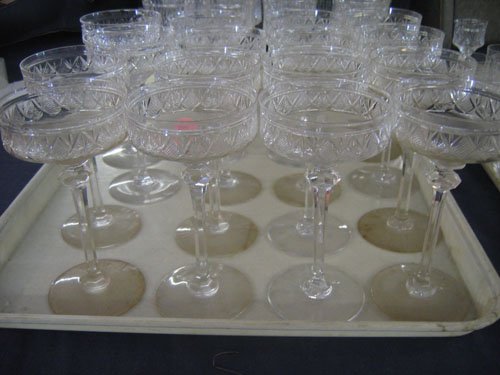 16 CUT CRYSTAL CHAMPAGNES